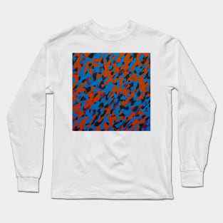 Camouflage - Blue and Brown Long Sleeve T-Shirt